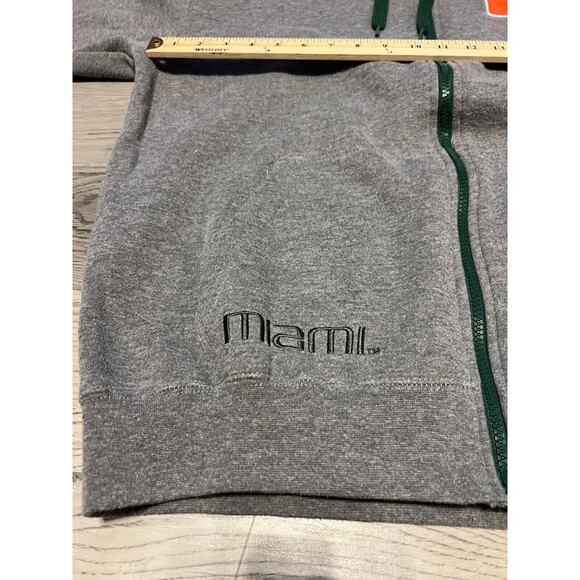 e5 University of Miami Hurricanes Gray Zip Up Sweatshirt Jacket Size L - Picture 2 of 5